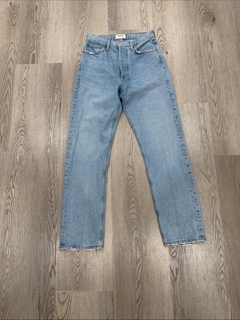 AGOLDE Light Blue Straight-Leg Jeans